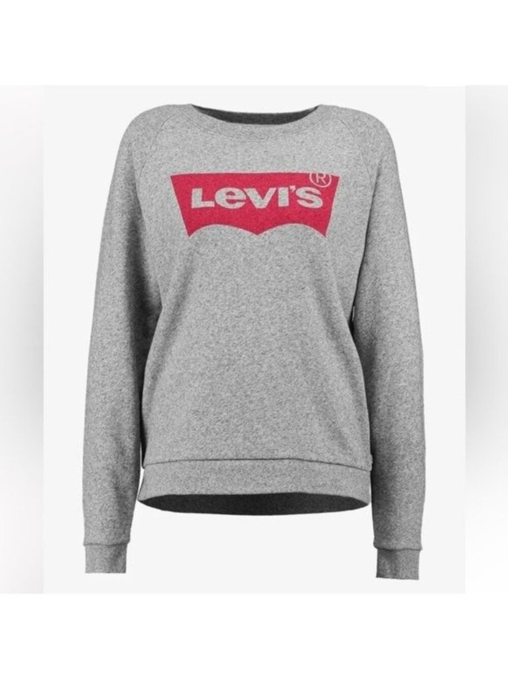 Levis Unisex Gray Crewneck Sweatshirt With Red Logo XL